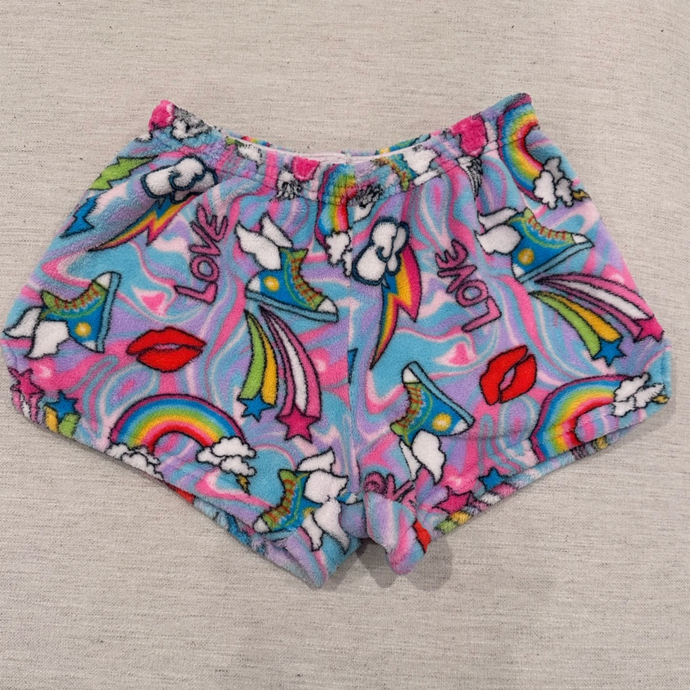 EUC Fluffy Pajama Shorts - Made With Love and Kisses